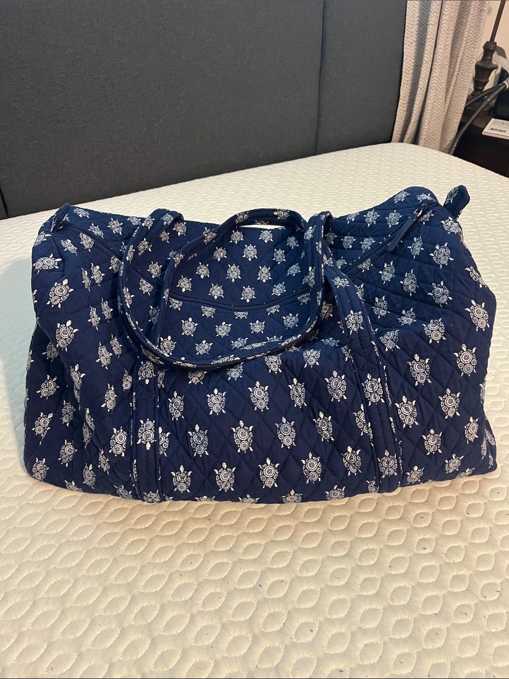 Vera Bradley Navy Quilted Turtle Weekend Duffel
